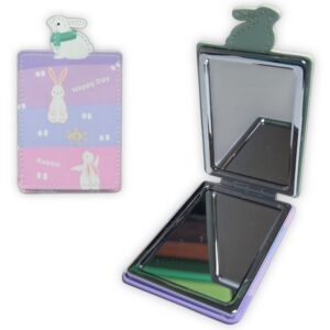 Espejo rectangular con estampado de conejo