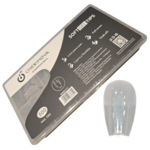 Uñas Soft Gel Cherimoya, 500 Tips, Modelo Square