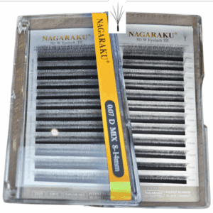 Extensiones de pestañas, Fibras tecnológicas W 5D 3.0; 0,07D Mix (8-14mm de largo), Nagaraku