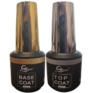 Base Coat + Top Coat para esmaltado de uñas permanetes, Loveyes, 15 ml c/u