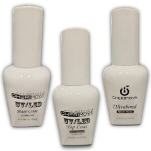 Base Coat + Top Coat + ultrabonder, para esmaltado de uñas permanetes, Cherimoya, 15 ml c/u