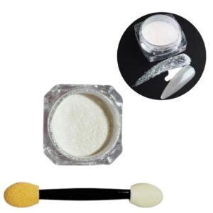 Polvo Efecto espejo para uñas, Blanco Perla