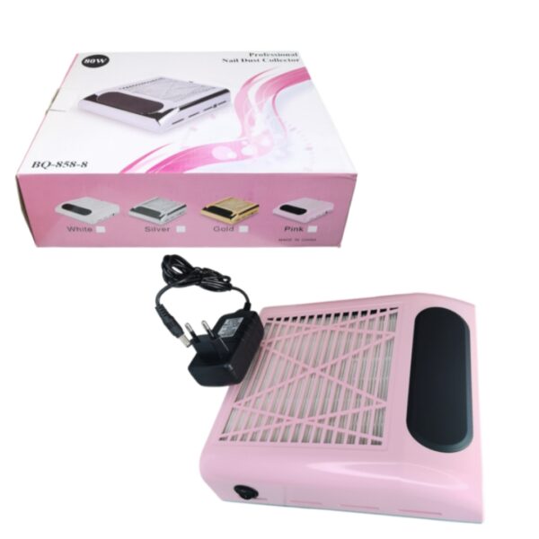 Extractor de Polvo para manicure con soporte metálico, de 80 watts, Rosado - Imagen 2