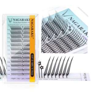 Extensiones de pestañas, Fibras tecnológicas Flying Spire, 0,07D Mix (8-15mm de largo), Nagaraku
