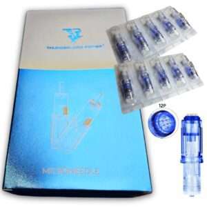 Pack de 10 Agujas MICRONEEDLE para dermografos P90, P90 Pro,  U1, P30, TP006, TP010, K6003... de Biomaser - Thunderlord, 12 puntas (para microneedle), de alta precisión