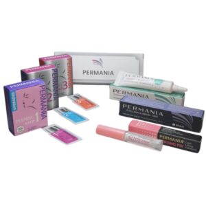 Permania: Paso 1 (Permanente) + Paso 2 (Neutralizante) + Paso 3 (Nutrición) + Pegamento para lifting + Tinte con Activador para pestañas Permania