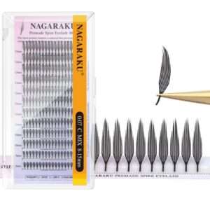 Extensiones de pestañas, Fibras tecnológicas Premade Spire , 0,07D Mix (8-15mm de largo), Nagaraku