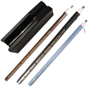 Set de 3 lapices dermográficos + sacapunta para lápiz dermografico.