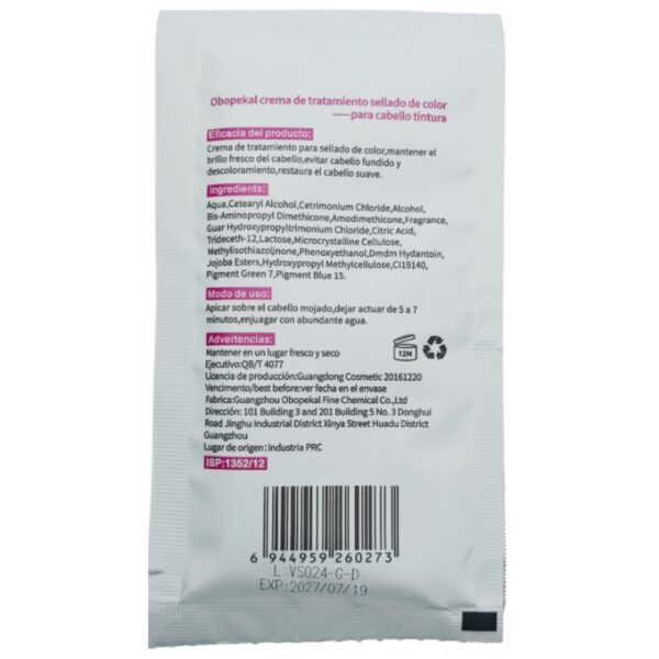 Crema selladora de Color en sachets, aporta brillo y sedosidad, pack de 10 sobres - Imagen 3