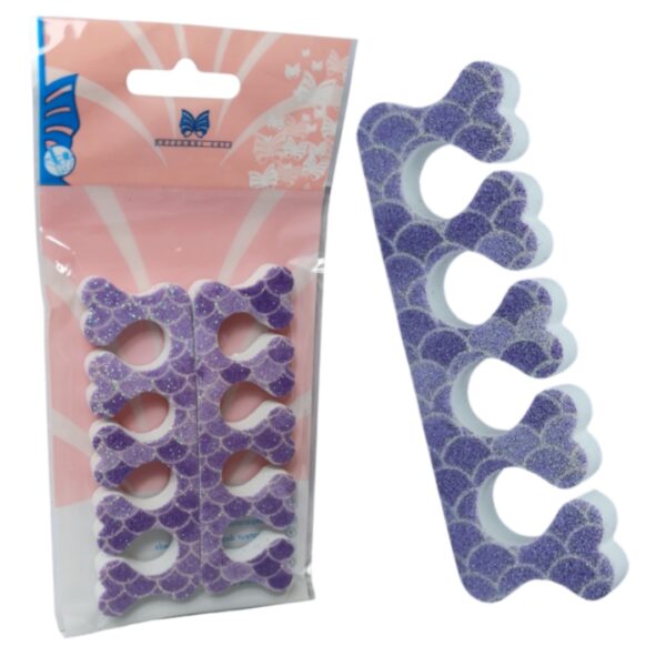 Set de dos separadores de dedos en forma de corazon