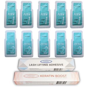 Kits para lifting de pestañas Iconsign Verde, versión sachets, incluye 1 keratin boots, 1 pega lomansa