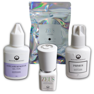 Promo Zeus Dlux: Pegamento Zeus Dlux 5ml + Primer Dlux 15ml + Removedor gel Dlux 15ml