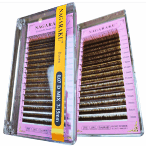 Extensiones de pestañas clásicas, color marron - café 0,07D Mix (8-15mm de largo), Nagaraku