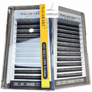 Extensiones de pestañas W4D, curva LU, 0,07LU Mix (8-14mm de largo), Nagaraku